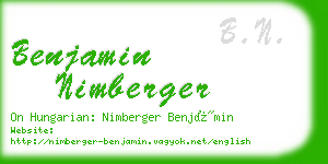 benjamin nimberger business card